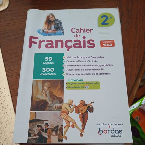 Cahier francais 2de - de,