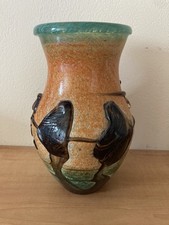 Vase En Verre Soufflé Jc Novaro 1992, Signé