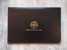 Porte document vintage GRAND HOTEL de l'OPERA croix occitane simili cuir