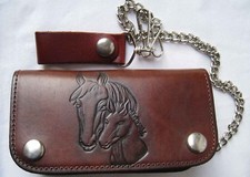 PORTE FEUILLE BIKER AVEC CHAINE   CHEVAL    WESTERN  - Réf.11