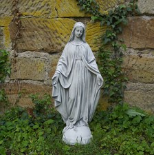 Sainte Vierge Marie Mère statuette en pierre 63 cm 16 kg gris béton résistant...