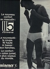 PUBLICITE advertising  1970   sous vetements slip homme Eminence 115