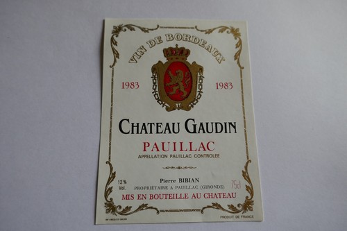 Etiquette ancienne 1983 vin - etiquette,
