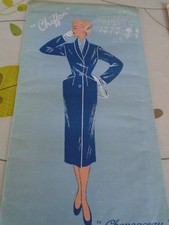  PATRON CREATEUR VINTAGE 50/60 CHIFFON MANTEAU MODELE  CHENONCEAU T 44