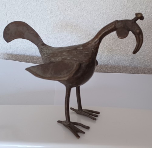 Ancien bronze africain calao - bronze,