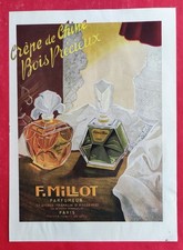 Pub presse: Parfums CREPE DE CHINE et BOIS PRECIEUX de F MILLOT B. CANAUX 1946