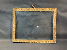Ancien cadre photo mural en bois et platre avec vitre vintage début 20ème