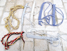 Lot de fourragères, aiguillettes pour tenue d'officier, apparat, militaire.