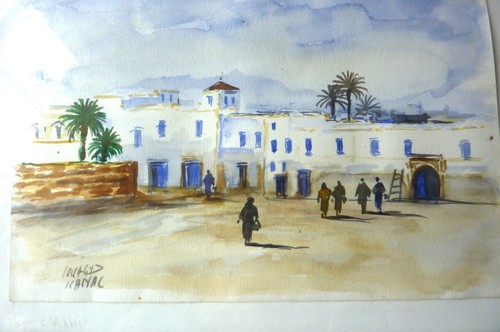 Gouache orientaliste signée