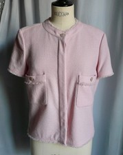 CHANEL Veste blouse tweed rose