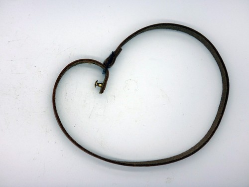 Jugulaire cuir brun casque - cuir,