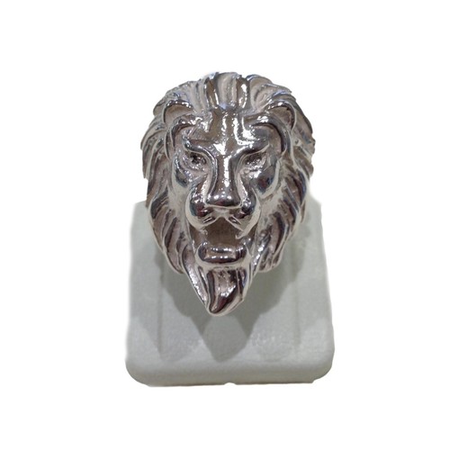 Bague tête lion argent - tête,