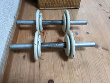 Rare Paire d'haltères Vintage Marque OLYMPIC,  Métal et Fonte, Poids Ajustables 