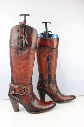 Bottes cuir marron fauve - marron,