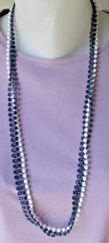 Ancien collier sautoir rangs - sautoir,