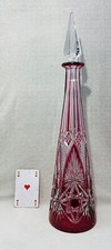 BACCARAT WINE DECANTER CARAFE ROEMER A VIN RHIN CRISTAL DE COULEUR COLORE ROSE