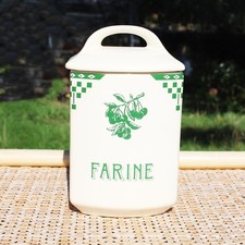 Pot à épices Farine / damier vert / Comptoir de Famille