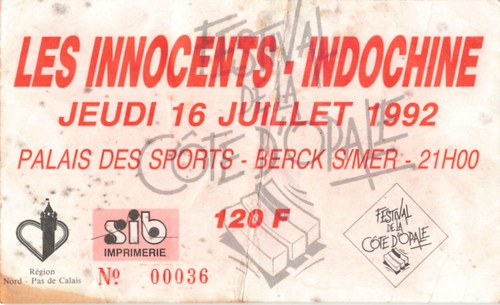 Billet concert juillet 1992 - concert,