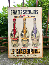 GRAND CARTON PUBLICITAIRE " AUGUSTE PEUREUX " 1922 KIRSCH QUETSCH MIRABELLE