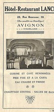 AVIGNON HOTEL-RESTAURANT LANCE PUBLICITE ADVERTISING 1920 ?