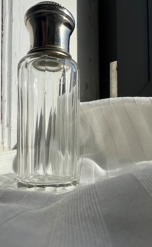 Flacon cristal taillé argent - flacon,