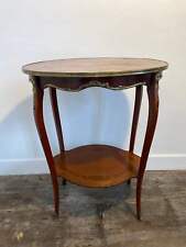 Antique French Louis XV Mahogany Side Table Ormolu Marquetry Brass c.1900