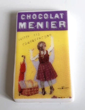 Fève Les affiches anciennes plaques emaillées chocolat menier Bel Etat