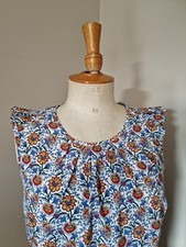 TU-CLOTHING SAINSBURY'S : SUPERBE BLOUSE LIBERTY ÉPAULES PLISSÉES
