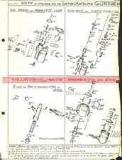 MOTOBECANE Mobylette VESPA Fiche Carburateur GURTNER AR 10 DS RN 17 M22 23,5 25