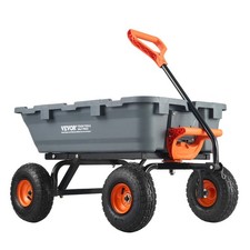 VEVOR Chariot à benne basculante de jardin polyéthylène robuste charge 363 kg​