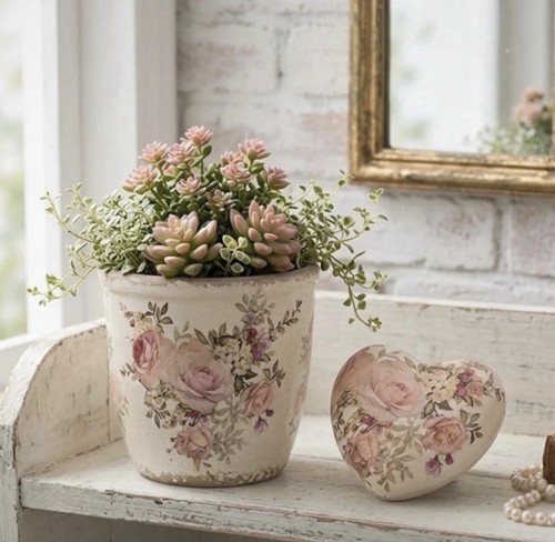 Lot shabby chic pot - shabby, chic: