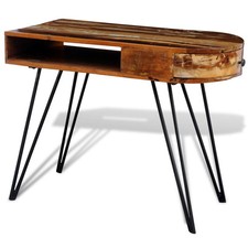 Bureau tables d'ordinateur bois solide recyclé avec pieds broche fer vidaXL