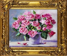 Rose 34x30cm peinture - peinture, À