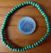 BRACELET en BOIS - Couleur VERT - Taille réglable / élastique - NEUF - INDE