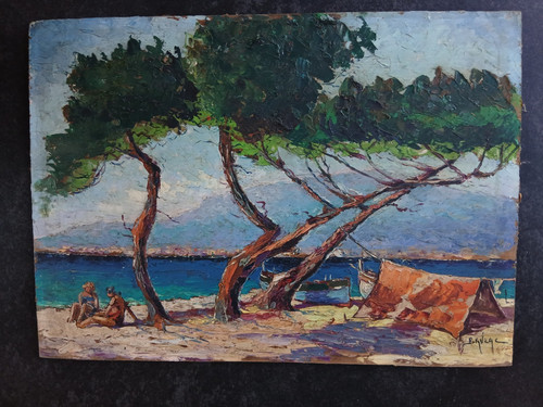 Tableau ancien huile - tableau,