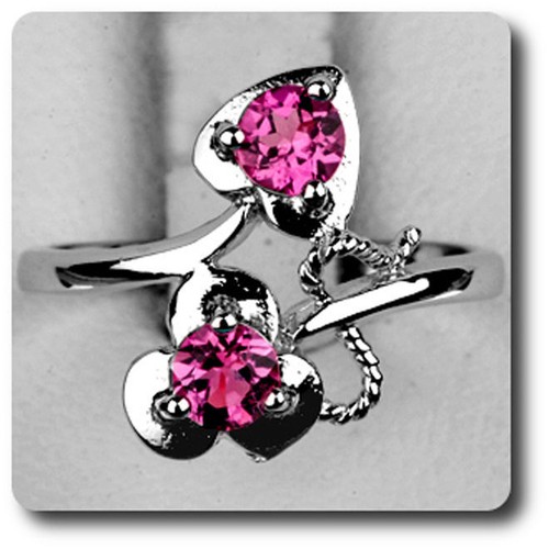 Bague tourmaline rose argent - bague,