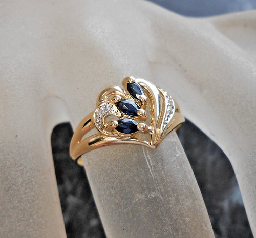 Bague jaune 18k sertie - , or