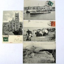 Lot 4 cpa 76 Dieppe paquebot