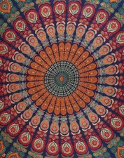Couvre-lit bohème en coton mandala literie hippie indienne jet suspendu au mur