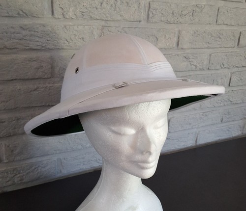 Ancien casque colonial blanc - colonial, (