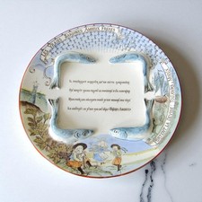 Assiette publicitaire en faïence Les Vraies Sardines Amieux Frères