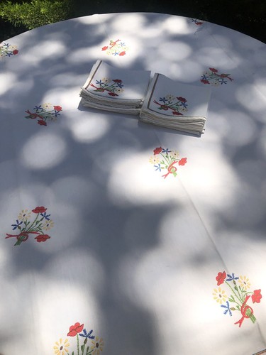 Linge table ancien nappe - ancien,