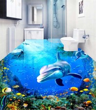Poisson Bright latente 3D Sols Mural Photo Papier Peint Maison Imprimer Décorati