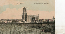 CPA ALBI LA CATHEDRALE ET LE CASTELVIEL/ECRITE/OBLITEREE