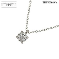 Tiffany&Co. Collier diamant solitaire 42 cm pt platine 902949