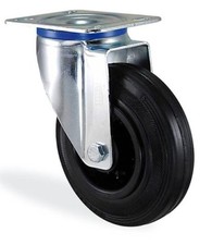 Roulette pivotante caoutchouc