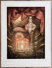 Gravure Originale Pierre Clayette Opéra de Paris Rideau Scène Signée 134/325