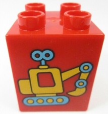 LEGO Duplo Red Brick 2x2x2 Toy Excavator Réf 31110pb132 Set 10845