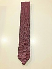 *** CRAVATE TRICOT BORDEAUX/VIOLET 100% SOIE CURLING NEUVE ***