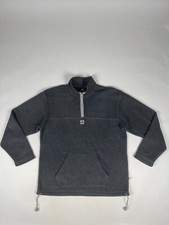 Polaire adidas pile vintage 1-4 zip logo brodé gris oversize